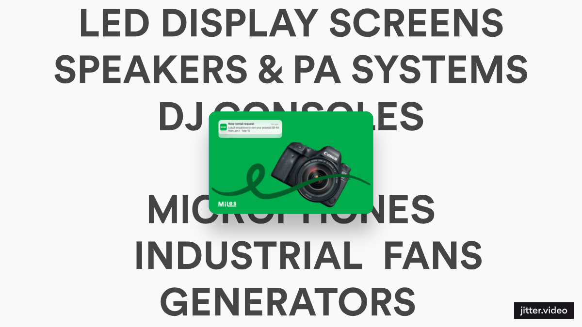 Miles Rental Equipment Ticker and Camera Request Card